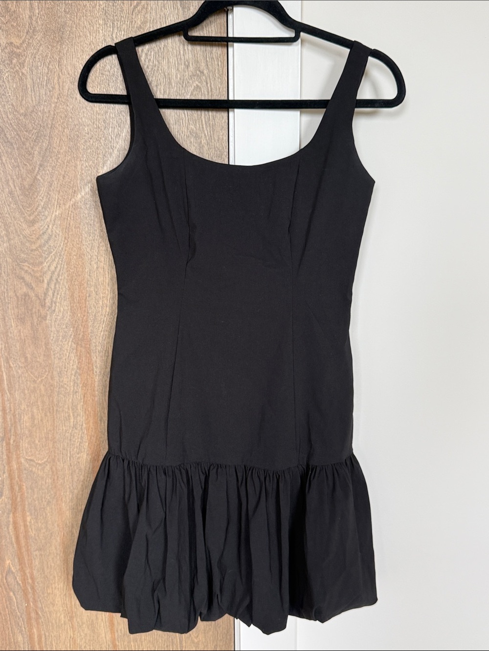 Steve Madden Black Sleeveless Mini Dress with Bubble Hem